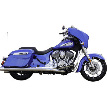S&S Cycle 4" Broadhead Fishtail Slip-On Mufflers for Select Indian Chieftain / Challenger Models - Chrome - 550-1077