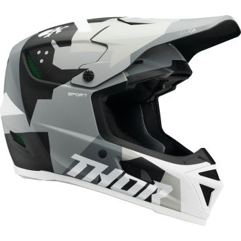 Thor Reflex Sport Carbon Brave MIPS Motorcycle Helmet - Gray/White - 0110-8758