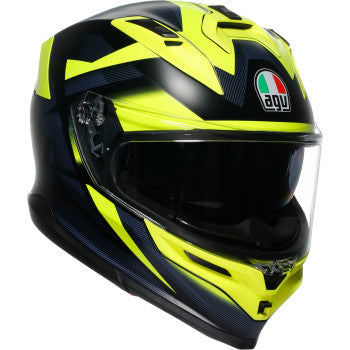 AGV K7 Glimpse Motorcycle Helmet - Matte Black/Yellow Fluo