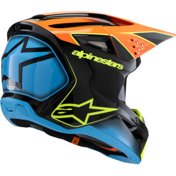 Alpinestars Youth SM3 Helmet - Fray - Gloss Black/Orange/Yellow Fluo - 8301625-1455-YS
