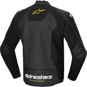 Alpinestars Faster v3 Airflow Leather Jacket - Black/White/Yellow Fluo - 3103625-125-52