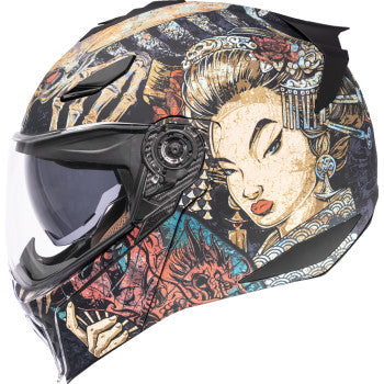 ICON Threshold Odokuro Modular Motorcycle Helmet - Black