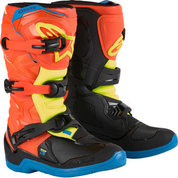 Alpinestars Youth Tech3S Boots - Orange/Blue/Yellow/Black - 2014024-4755