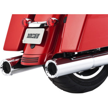 Vance & Hines Hi-Output Slip-On Mufflers for Select Harley-Davidson Street Glide / Road Glide / Touring Models - Chrome - 16463