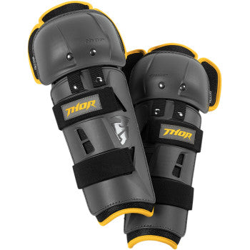 Thor Youth Sector GP Knee Guards - Charcoal/Yellow - 2704-0430