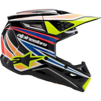 Alpinestars Youth SM3 Helmet - Wurx - Gloss Black/Yellow Fluo/Blue/Red - 8302025-1574