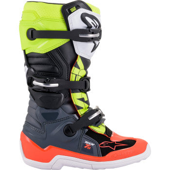 Alpinestars Youth Tech 7S Boots - Black/Gray/Red/White/Yellow - 2015017-9058