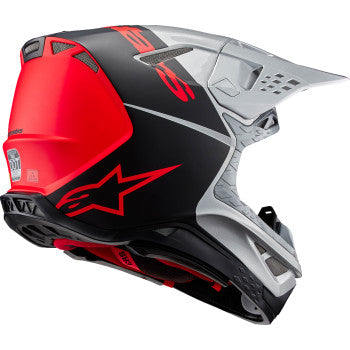 Alpinestars Supertech M10 Flood MIPS Motorcycle Helmet - Gloss Silver/Black/Orange Fluo - 0110-8663