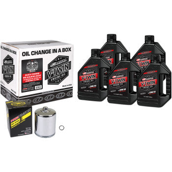 Maxima Racing Oil Quick Change M8 Synthetic 20W-50 Oil Change Kit - Chrome Filter - 90-129015PC