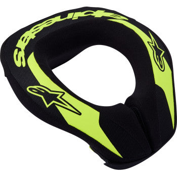 Alpinestars Youth Sequence Neck Roll - L/XL - Yellow Fluo/Black - 6741018-551-LXL