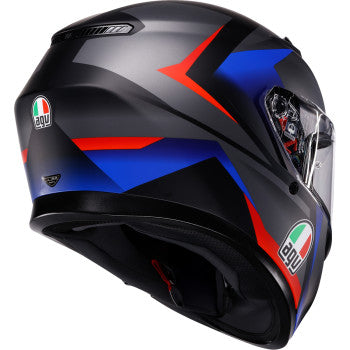 AGV K3 Striga Motorcycle Helmet - Matte Black/Blue/Red