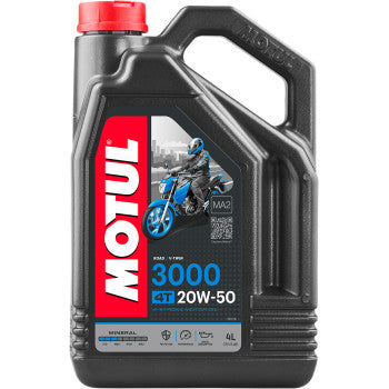 Motul 3000 Mineral 4T Engine Oil - 20W-50 - 1 US gallon - 107319