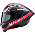 Alpinestars Supertech R10 Team Motorcycle Helmet - Matte Black/Carbon Red Fluo/Blue - 0101-16984