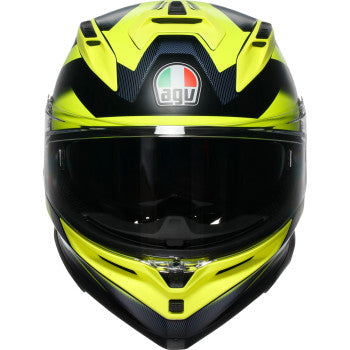 AGV K7 Glimpse Motorcycle Helmet - Matte Black/Yellow Fluo