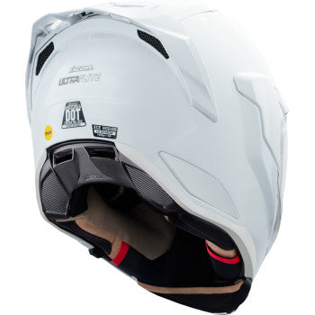 ICON Ultraflite Solid MIPS Motorcycle Helmet - Gloss White