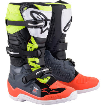 Alpinestars Youth Tech 7S Boots - Black/Gray/Red/White/Yellow - 2015017-9058