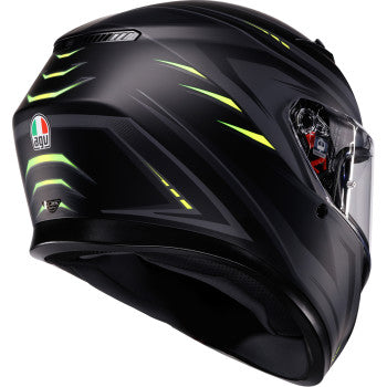 AGV K3 Syth Motorcycle Helmet - Matte Black/Yellow Fluo