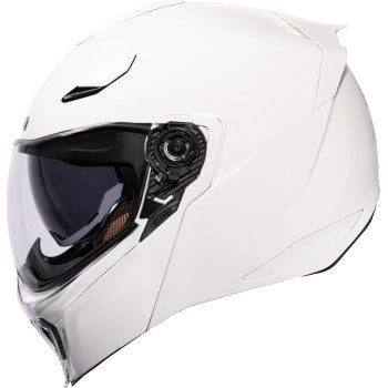 ICON Threshold Solid Modular Motorcycle Helmet - Gloss White