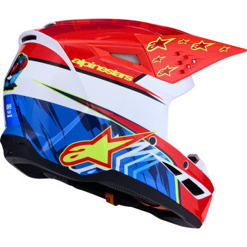 Alpinestars SM3 Falcon Motorcycle Helmet - Red Fluo/White/Blue/Yellow Fluo - 0110-9813