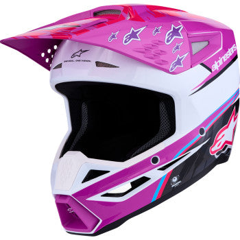 Alpinestars SM7 Cast Motorcycle Helmet - Gloss Blue/Pink/Yellow Fluo - 0110-9312
