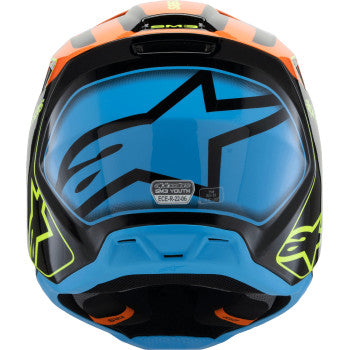 Alpinestars Youth SM3 Helmet - Fray - Gloss Black/Orange/Yellow Fluo - 8301625-1455-YS