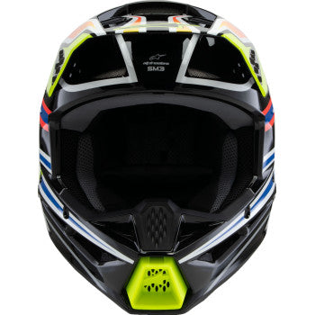 Alpinestars Youth SM3 Helmet - Wurx - Gloss Black/Yellow Fluo/Blue/Red - 8302025-1574