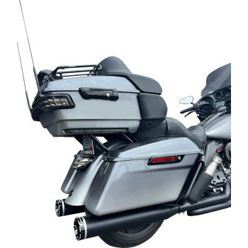 Khrome Werks 4-1/2" HP-Plus Slip-On Mufflers for Select Harley-Davidson Street Glide / Road Glide / Touring Models - Black Tracer Tip - 202835