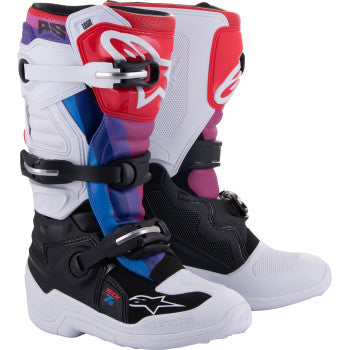 Alpinestars Youth Tech 7S Boots - White/Black/Rainbow - 2015017-289