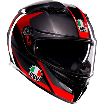 AGV K3 Striga Motorcycle Helmet - Black/Gray/Red