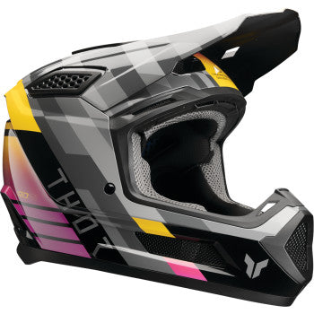 Thor Fleet Camber Motorcycle Helmet - Black/Magenta - 0110-9409