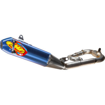 Factory 4.1 RCT Exhaust System - Titanium/Anodized - Blue with Carbon End Cap - YZ250F/X