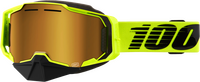 100% Armega Snowmobile Goggle - Neon Yellow w/ Gold Mirror Lens - 50008-10009