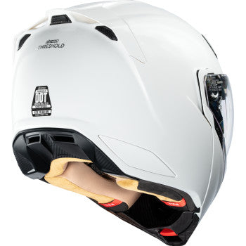 ICON Threshold Solid Modular Motorcycle Helmet - Gloss White