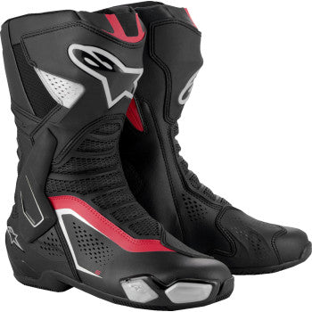 Alpinestars SMX-6 V3 Vented Boots - Black/Silver/Red - 2223225-199-40