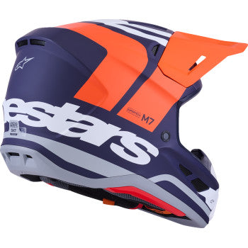 Alpinestars SM7 Core Motorcycle Helmet - Matte Orange/Blue - 0110-9281
