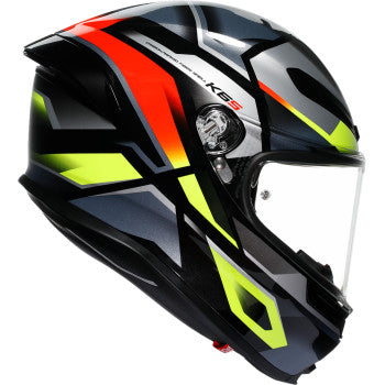 AGV K6 S Erazer Motorcycle Helmet - Black/Red/Yellow Fluo