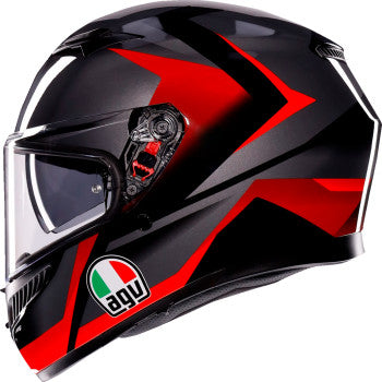AGV K3 Striga Motorcycle Helmet - Black/Gray/Red