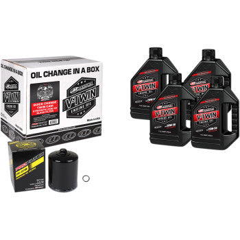 Maxima Racing Oil Quick Change Twin Cam Synthetic 20W-50 Oil Change Kit - Black Filter - 90-119014PB