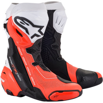 Alpinestars Supertech R Vented Boots - Black/Fluorescent Red/White - 2220121-124-41