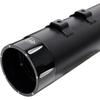 S&S Cycle 4-1/2" MK45 Performance Mufflers for Select Harley-Davidson Street Glide / Road Glide / Touring Models - Black Tracer - 550-0670