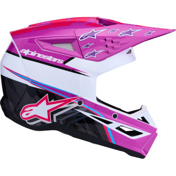 Alpinestars SM7 Cast Motorcycle Helmet - Gloss Blue/Pink/Yellow Fluo - 0110-9312