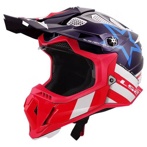 LS2 Subverter Evo Constellation Full Face MX Motorcycle Helmet Gloss Red White Blue