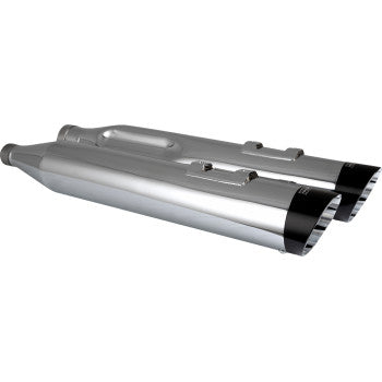 Vance & Hines Razorback 450 Slip-On Mufflers for Select Harley-Davidson Street Glide / Road Glide / Touring Models - Chrome - 17960