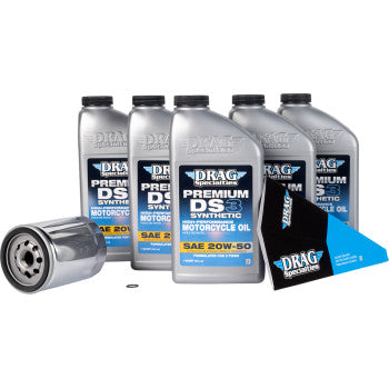 Drag Specialties Oil Full Synthetic Oil Change Kit - 20W50 - M8 - Chrome Filter