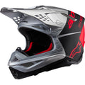 Alpinestars Supertech M10 Flood MIPS Motorcycle Helmet - Gloss Silver/Black/Orange Fluo - 0110-8663