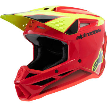 Alpinestars Youth SM3 Helmet - Fray - Gloss Red/Yellow Fluo/Black - 8301625-3051