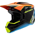 Alpinestars Youth SM3 Helmet - Fray - Gloss Black/Orange/Yellow Fluo - 8301625-1455-YS