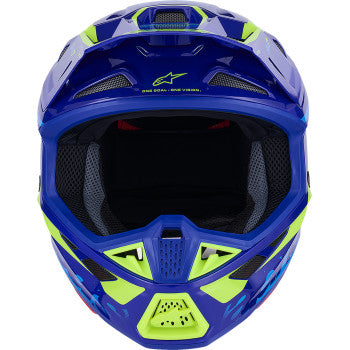 Alpinestars SM7 Deed Motorcycle Helmet - Gloss Blue/Yellow Fluo - 0110-9305