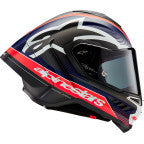 Alpinestars Supertech R10 Team Motorcycle Helmet - Matte Black/Carbon Red Fluo/Blue - 0101-16984