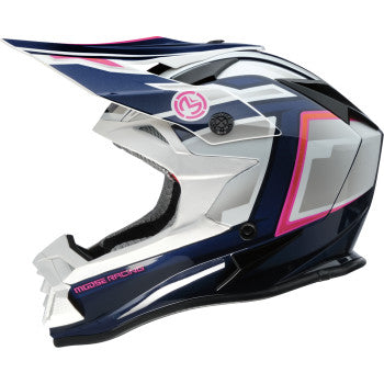 Moose Offroad MR3 F.A.F. Motorcycle Helmet - White/Navy/Pink - 0110-8951